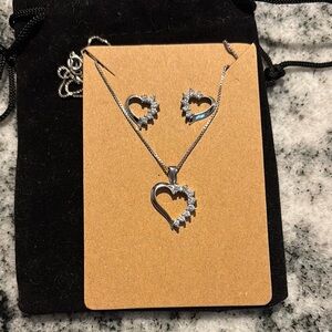 Silver Heart Jewelry Set